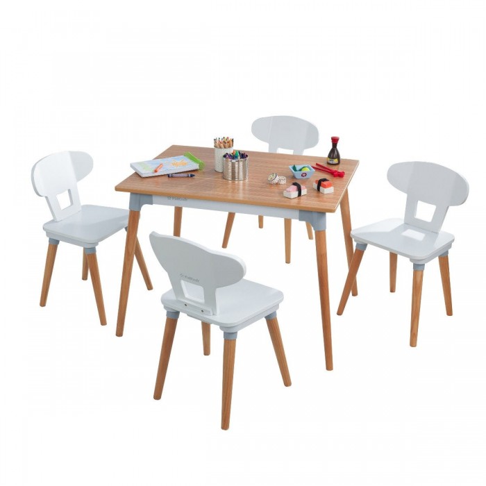 Set Masa cu 4 scaune cu spatar pentru copii Mid-Century Kid™ Toddler Kidkraft